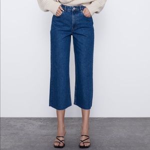 Zara Mid Rise baggy Culottes Denim Jean Size 10
